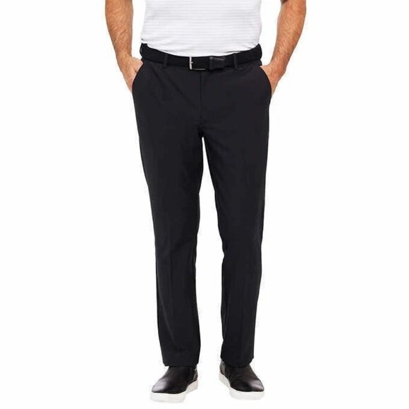 NEW Greg Norman Men's 32x34 Performance Tech Pants Black Stretch Waistband - Picture 1 of 8